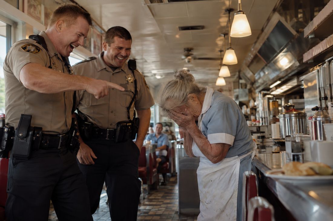 Two Deputies Humiliated an Elderly Diner Cook—Then His Former Students Walked In Wearing Badges